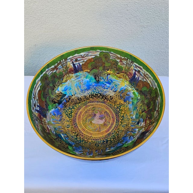 Art Nouveau Antique Wedgwood Fairyland Lustre Bone China Punch Bowl For Sale - Image 3 of 12