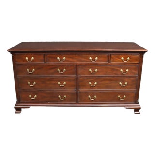 Henkel Harris Chippendale Style Mahogany 12-Drawer Dresser, 2000 For Sale