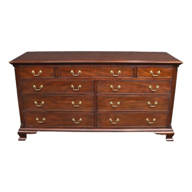 Henkel Harris Chippendale Style Mahogany 12-Drawer Dresser, 2000 For Sale