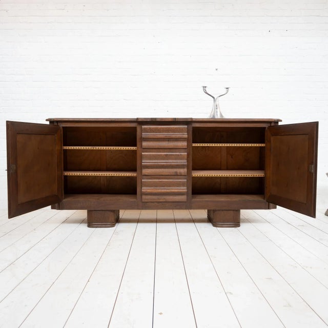 1940s French Oak Sideboard in the style of Dudouyt, 1940s For Sale - Image 5 of 7