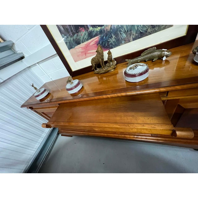Large Cherry Wood Sideboard, 1980s For Sale - Image 3 of 7