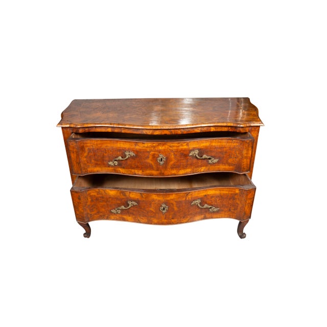 Wood Pair of Large Venetian Rococo Walnut Commodes For Sale - Image 7 of 12