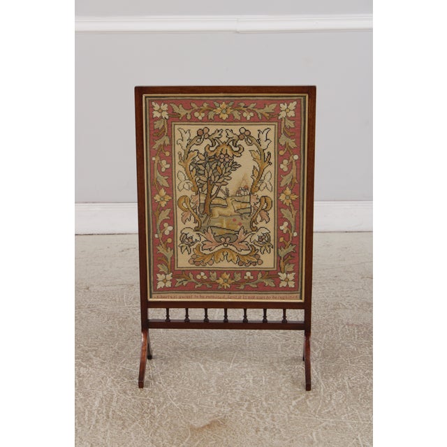 Age: C.1820-1860 Details: Nice Antique Screen High Quality Construction Hand Done Needlepoint Behind Glass Condition:...