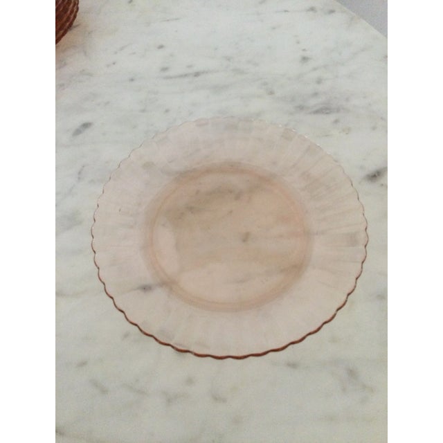 Glass Vintage Pink Palette Blush Swirl Dessert Plates- Set of 8 For Sale - Image 7 of 8