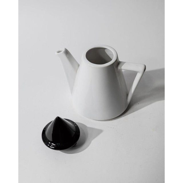 Vintage Postmodern Triangular Black and White Ceramic Coffee or Tea Pot, 1980s For Sale - Image 5 of 11