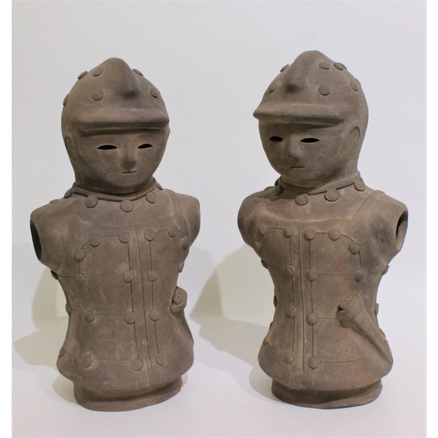 Japan Haniwa Style Figures Unglazed Terra Cotta - A Set of Two For Sale - Image 13 of 13