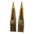 Pair of Florentine Gilded Wood and Glass Paneled Obelisks For Sale