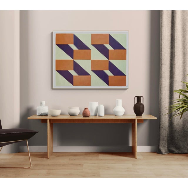 2020s Geometric Composition With Purple and Orange For Sale - Image 5 of 5