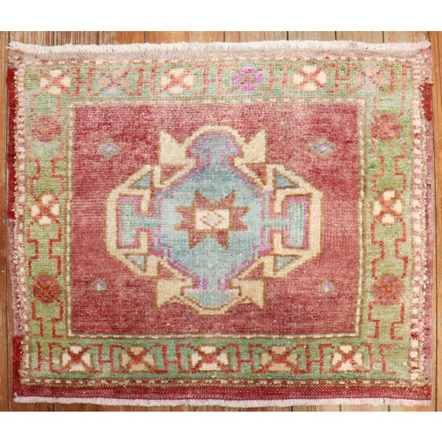 a mid-20th-century square turkish anatolian mini rug Details rug no. j3833 size 1' 5" x 1' 8" (43 x 51 cm)