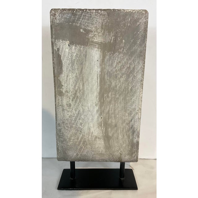 Timeless Currey & Company Mid-Century Modern Style Large Concrete Mask on Stand Prototype, showroom floor sample