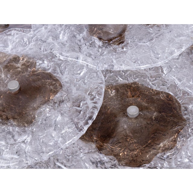 Large Amber Murano Glass Flush Mount or Wall Sconce attributed to AV Mazzega, Italy, 1960s For Sale - Image 10 of 13