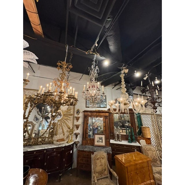 Silver Late 19th C. French Silvered Bronze and Crystal Chandelier With Amethyst For Sale - Image 8 of 8
