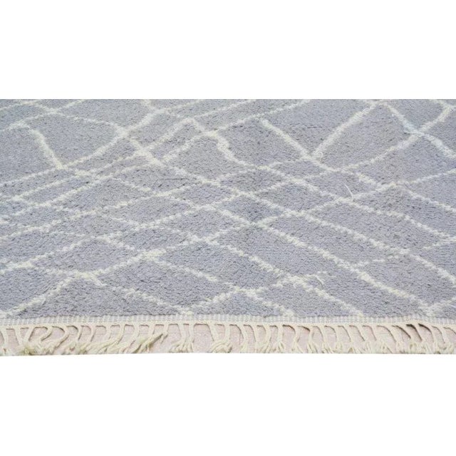 2010s Moroccan Modern Hand Knotted Wool Rug, 6'4"x9'6" For Sale - Image 5 of 6