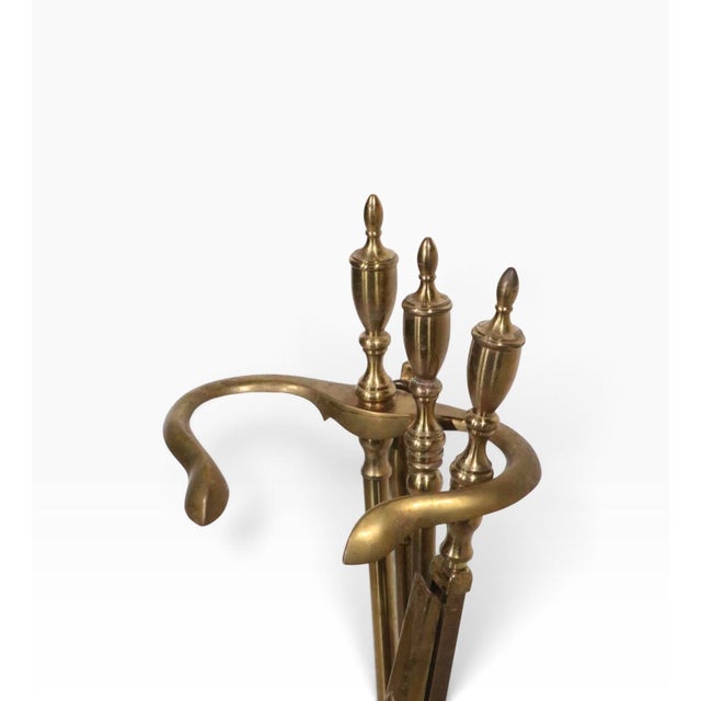 Vintage Brass Fireplace Tools Set For Sale In New York - Image 6 of 8