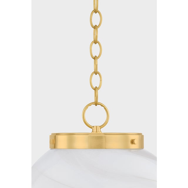 Mitzi Ambra 15.75 in. 1 Light Pendant in Aged Brass Finish For Sale In New York - Image 6 of 8