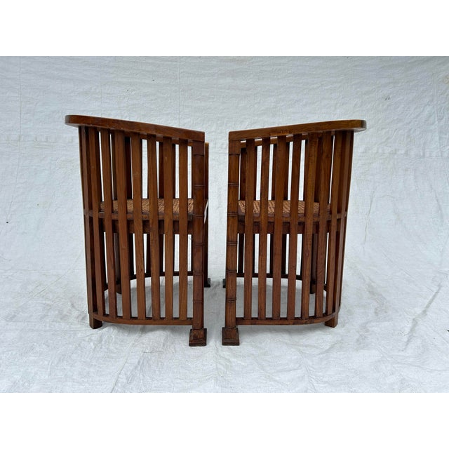 1920's Arts & Craft Barrel Oak Chairs - Set of 2 For Sale - Image 12 of 12
