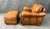 Brown Leather Club Chair and Ottoman For Sale - Image 4 of 18