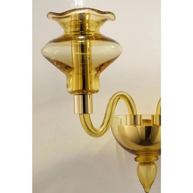 Linear Modern Amber Murano Glass Wall Sconce by Simoeng for Simoeng For Sale - Image 4 of 6