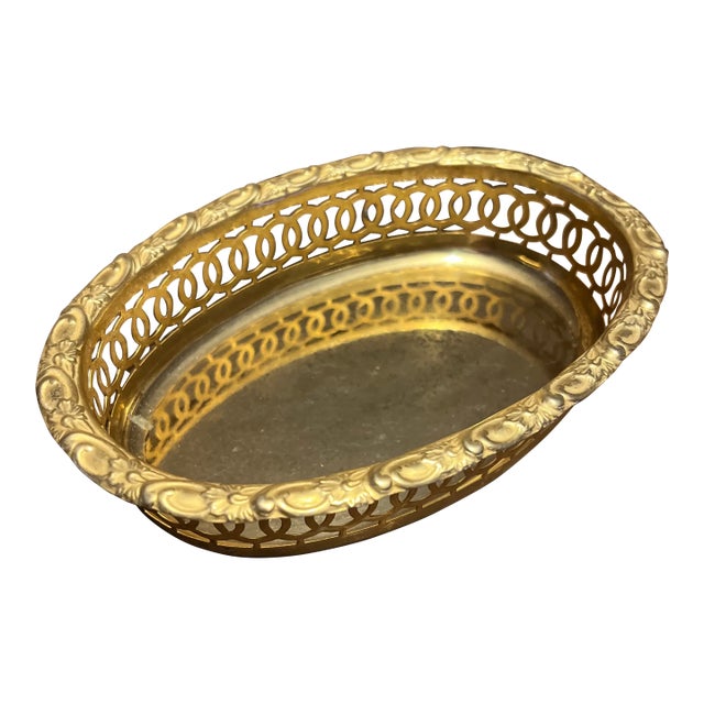 1980s Turkish Hand Hammered Brass Serving Tray For Sale