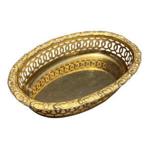 1980s Turkish Hand Hammered Brass Serving Tray