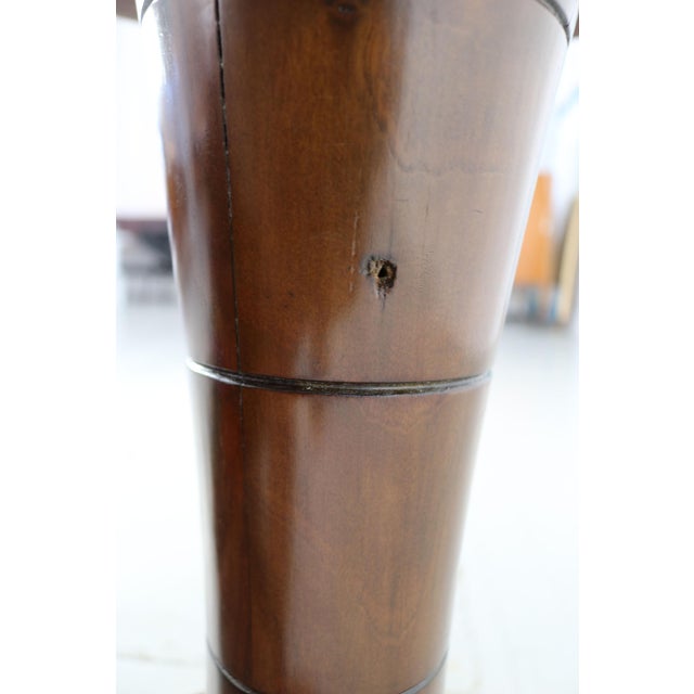 Round Ships Table in Dark Stained Wood with Brass Details by Gustavo Pulitzer-Finali, Italy, 1940s For Sale - Image 6 of 18