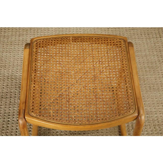 Pair of 1970s Bentwood Chairs & Caned Ottoman by Baumann France, Signed For Sale - Image 15 of 18
