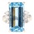 Gia Certified 16.70 Carat Aquamarine and Diamond Vintage Cocktail Ring Size 7 For Sale