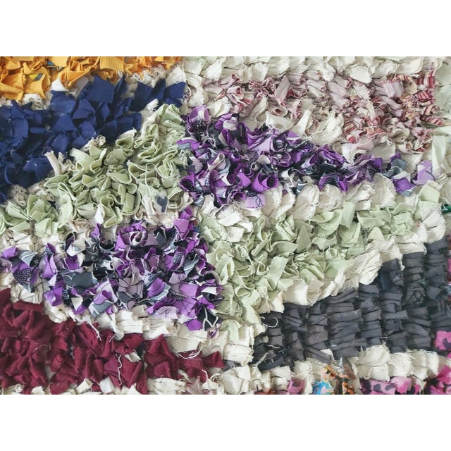 Vintage Boucherouite Hand Knotted Rug For Sale - Image 9 of 10