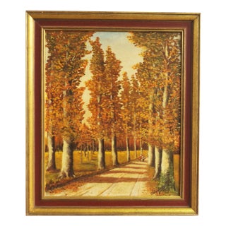 Forest in Autumn, Oil on Canvas, Framed For Sale