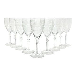1950s Rock Sharpe “Anniversary” Set of 9 Water Glasses For Sale