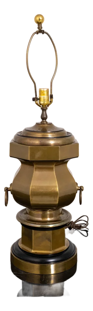 Vintage Large Heavy Metal Brass Table Lamp