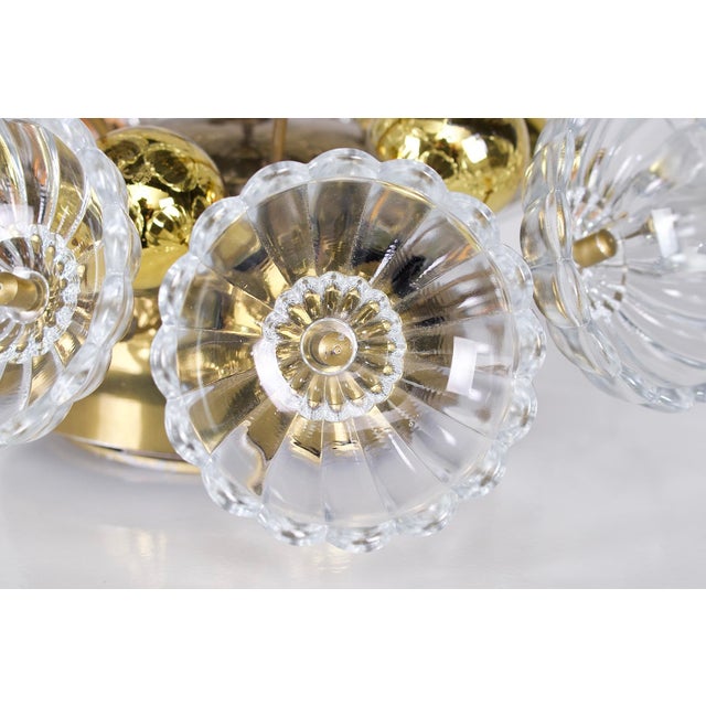 1960s Sputnik Dandelion Ceiling Light in Glass and Brass, 1960s For Sale - Image 5 of 8