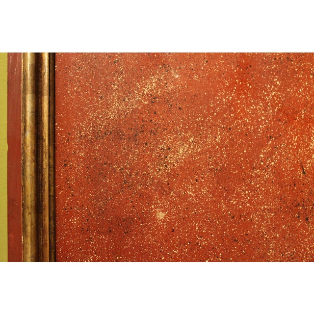 20th Century Italian Faux Red Porphyry Lacquered and Gilt Framed Wood Door For Sale - Image 3 of 14