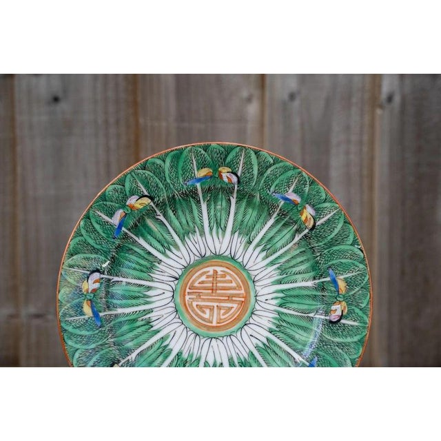 Gold 19th Century Qing Chinese Bok Choi Cabbage Porcelain Plates, Set of 2 For Sale - Image 8 of 18