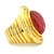 1980s Vintage Italian 18k Gold Carved Rubellite Tourmaline Diamond Bombe Ring, Size 7 For Sale - Image 5 of 10