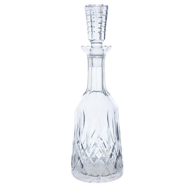 Glass Late 20th Century Waterford Crystal Lismore Tall Wine Decanter With Stopper For Sale - Image 7 of 13