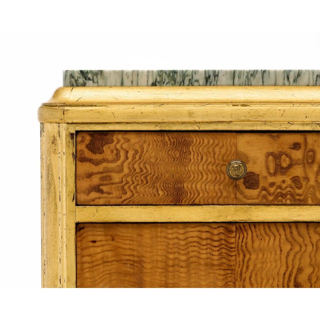 Wood Maison Jansen French Marble Top Side Tables or Night Stands Set of 2 For Sale - Image 7 of 9