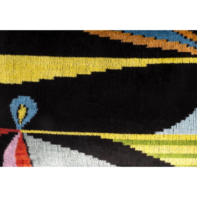 2020s Miro Silk Velvet Ikat Throw Pillow Cover, 16 X 24 For Sale - Image 5 of 6