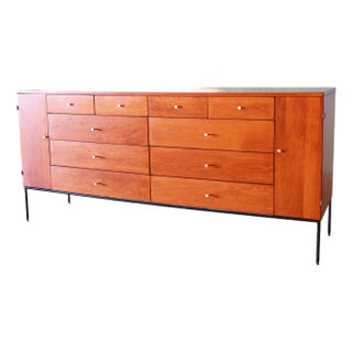 1950s Mid Century Modern Paul McCobb 20 Drawer Chest of Drawers on Iron Base For Sale