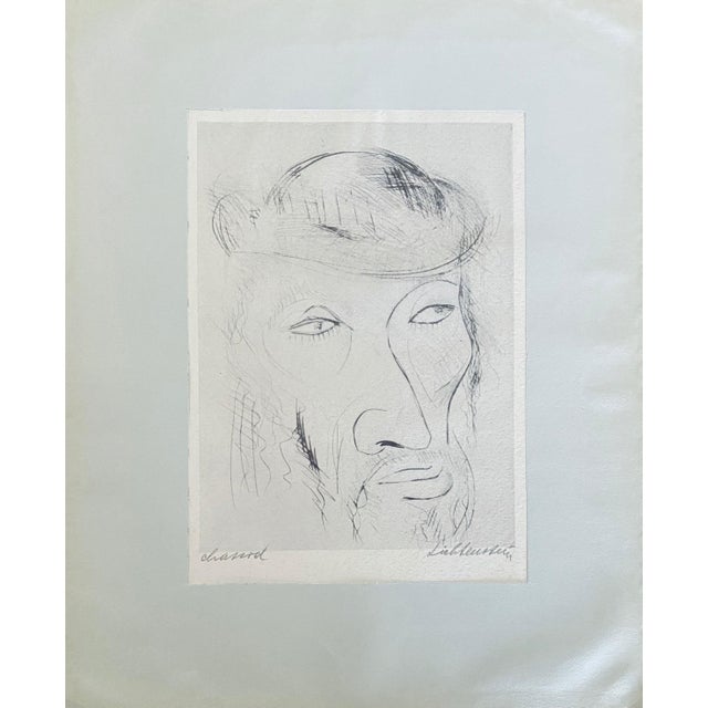 Isaac Lichtenstein 1, Bezalel School Jerusalem Israeli Judaica Etching - Chassid For Sale - Image 4 of 8