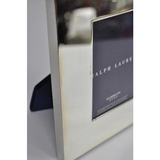 Metal Late 20th Century Lauren Ralph Lauren Silver Plated Normandy Modern 3.5x5 Photo Picture Frame (B) For Sale - Image 7 of 16
