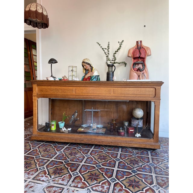 Rustic Vintage Display Cabinet in Oak, 1920s For Sale - Image 3 of 12