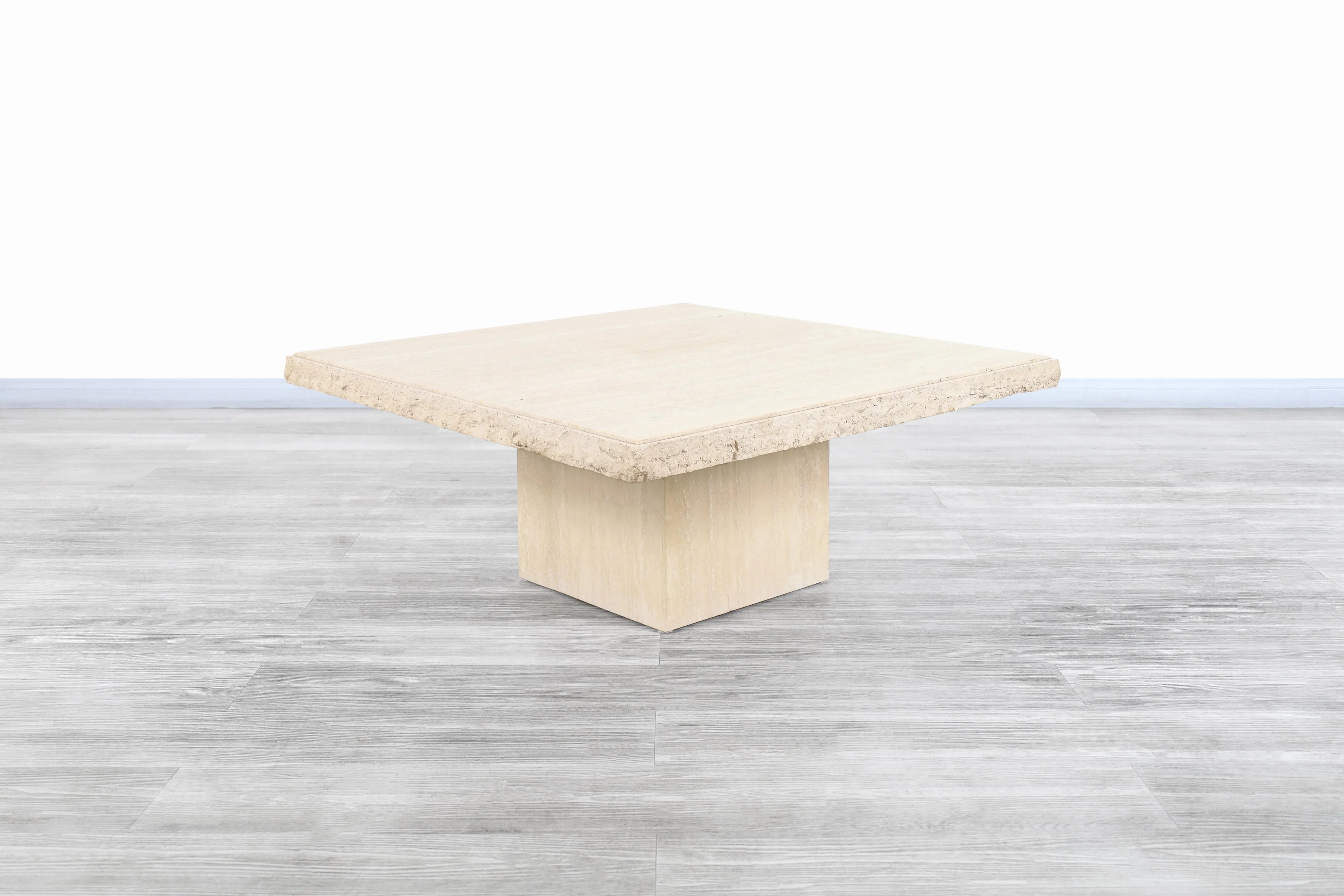 Italian Travertine Table イタリア ビンテージ テーブル Vintage Italian Live-Edge Travertine Stone Coffee Table, 1970s