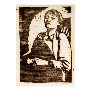 1930 Marc Perper Female Figure Woodblock Print