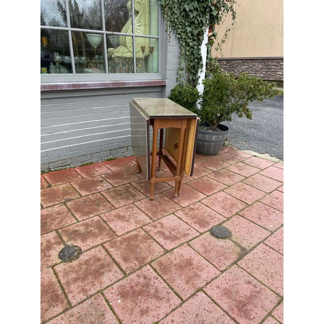 Gray English Gateleg Formica Dining Table For Sale - Image 8 of 9