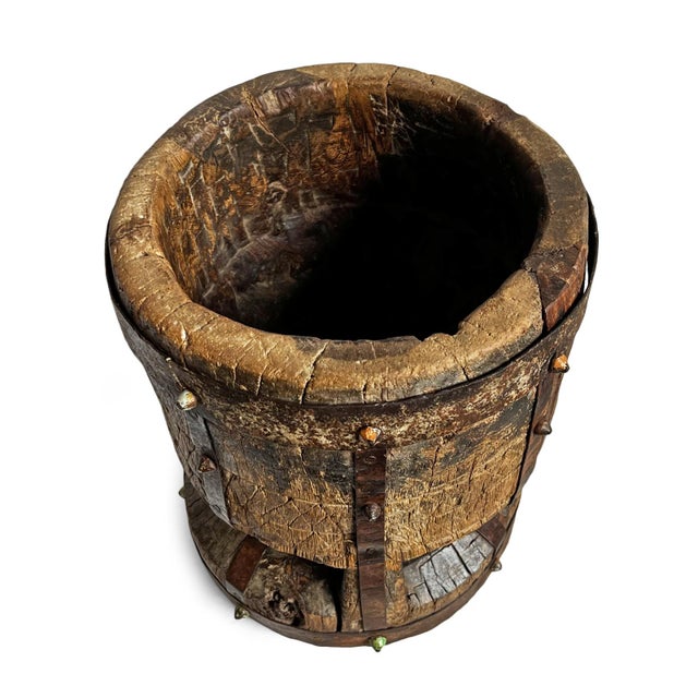 Indian Wooden Vintage India Pestle Pot For Sale - Image 3 of 4