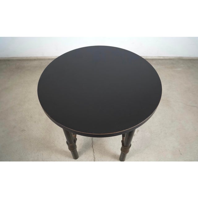 Metal Industrial Steampunk Metal Pipe Round Side Table For Sale - Image 7 of 12