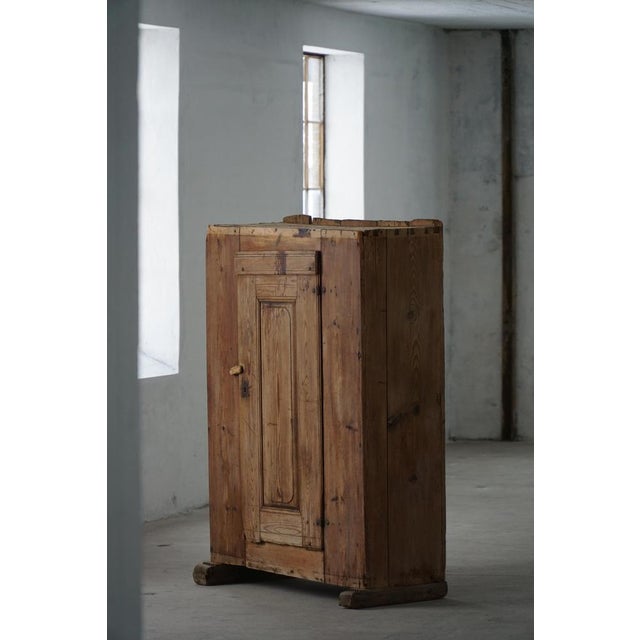 Antique Swedish Primitive Patinated Folk Art Cabinet in Pine, 1700s For Sale - Image 15 of 18