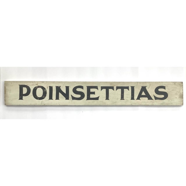 Vintage Black and White Wood Poinsettias Sign For Sale - Image 9 of 9
