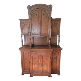 1890s French Art Nouveau Eugene Gaillard Samuel Bing Hutch Sideboard Signed For Sale